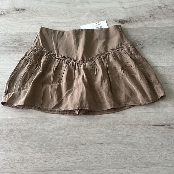 Zara Fluid Skort Brown/Taupe XS NWT - Picture 2 of 7
